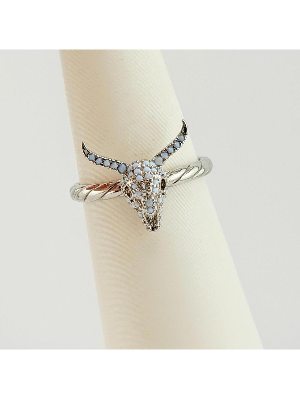 Bomb Party Desert Queen Sz 8 The Sparkling Bull White Magnesite Rhodium RBP3818